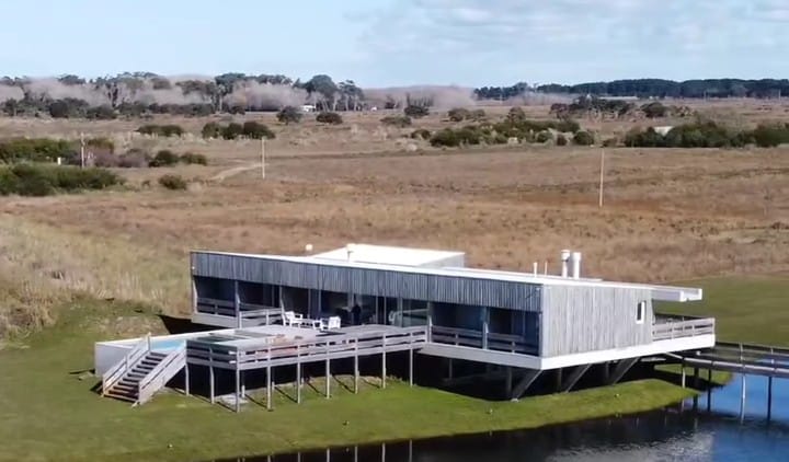 Obra en madera vista aérea